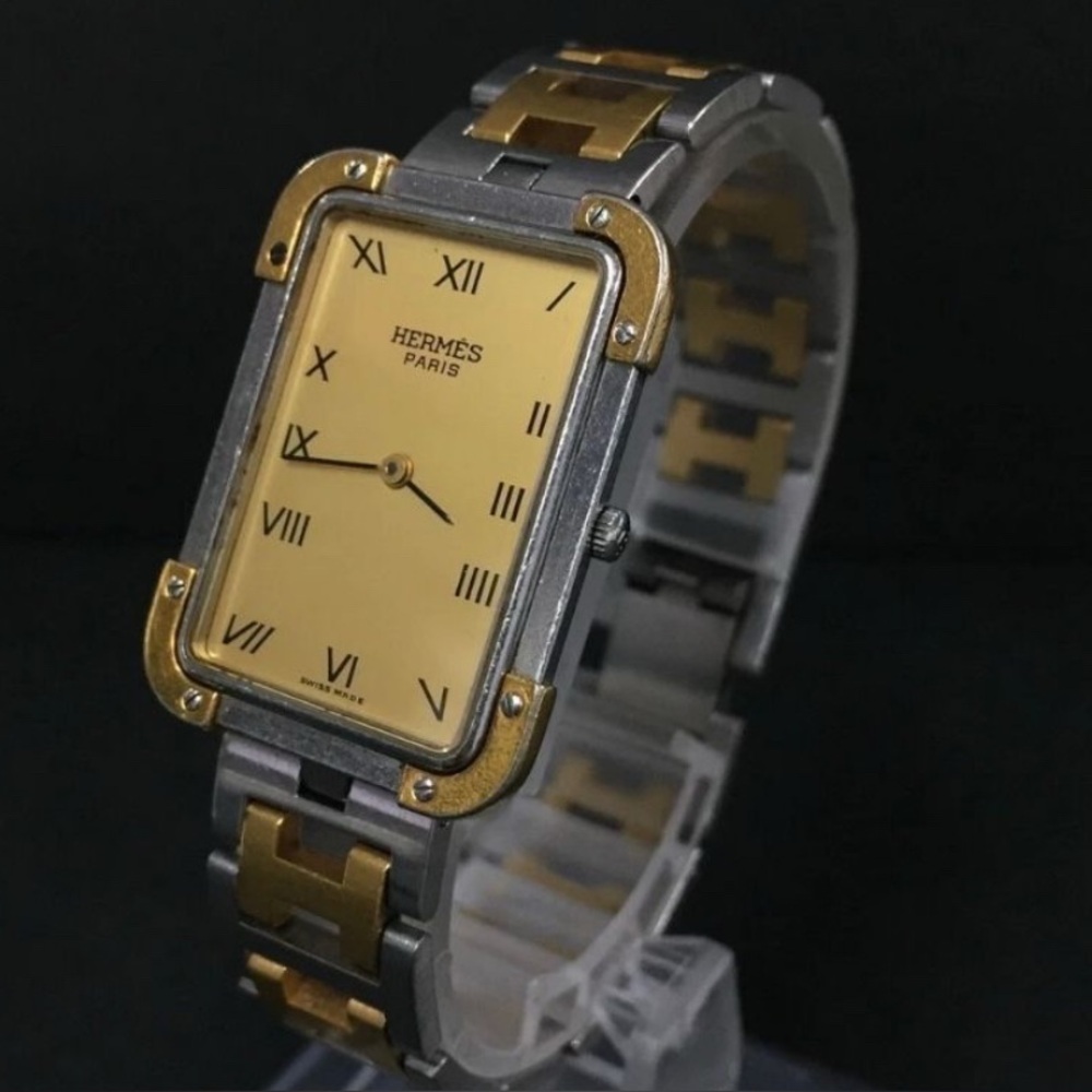 Hermès Vintage Croisiere Watch Gold Plated Quartz